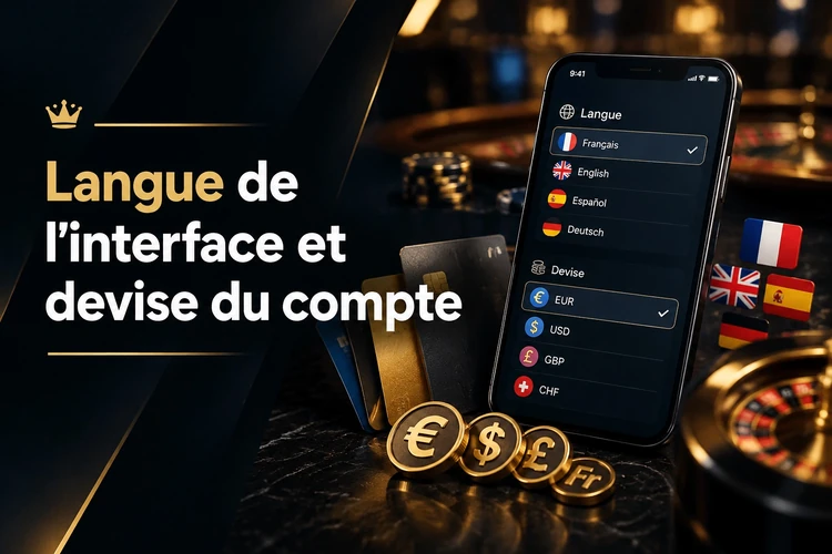 Langue de l’interface et devise du compte