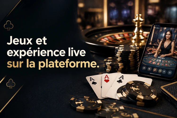 Jeux et expérience live sur la plateforme